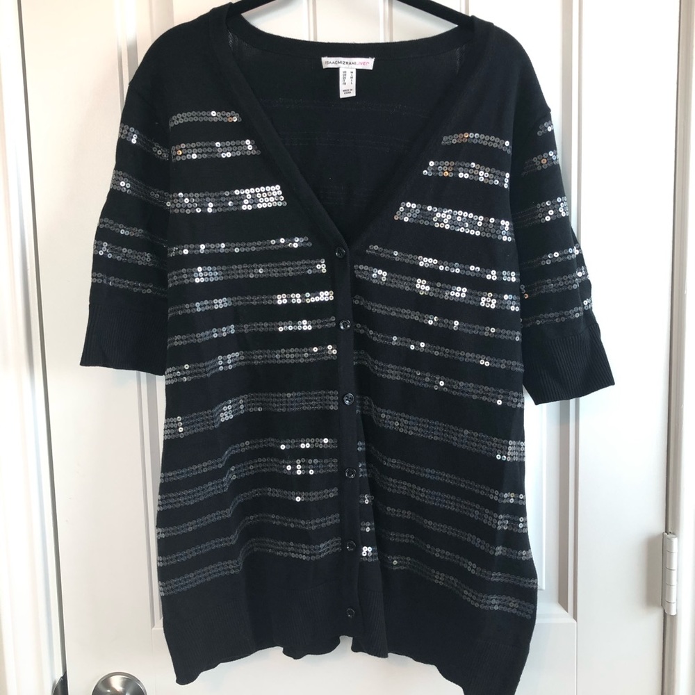 Isaac Mizrahi Live! black sequin top size medium